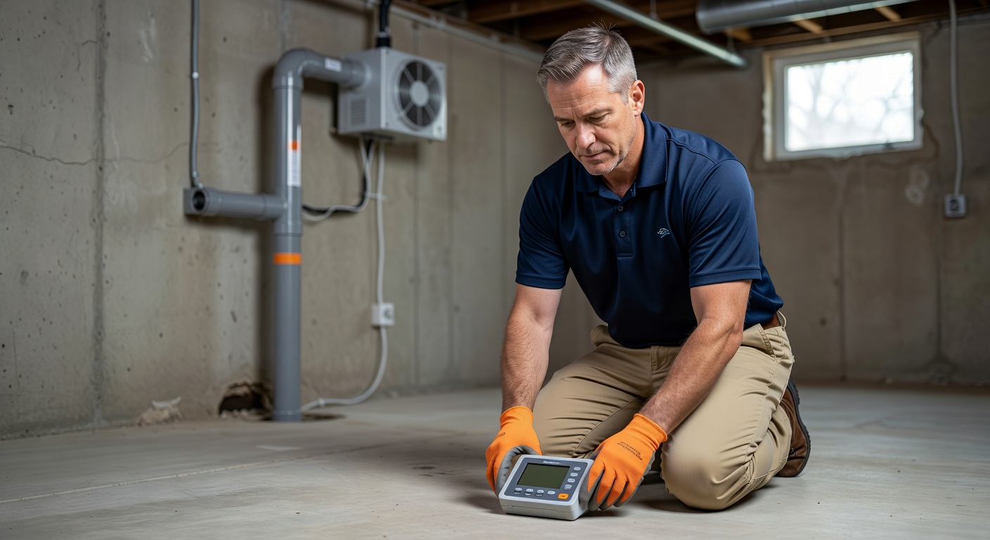 radon technician testing Ohio home inspection