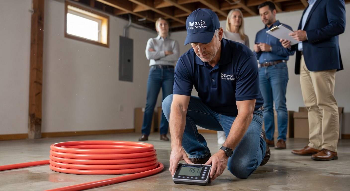 radon technician testing home Batavia Ohio