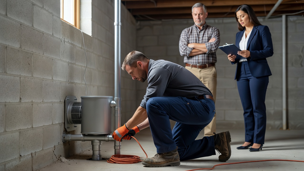 radon mitigation system installation basement Ohio