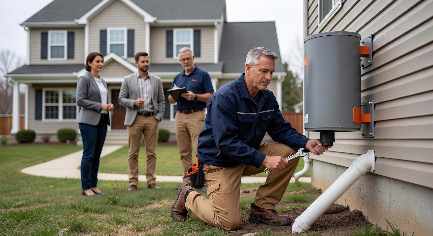 radon fan exterior installation home Ohio