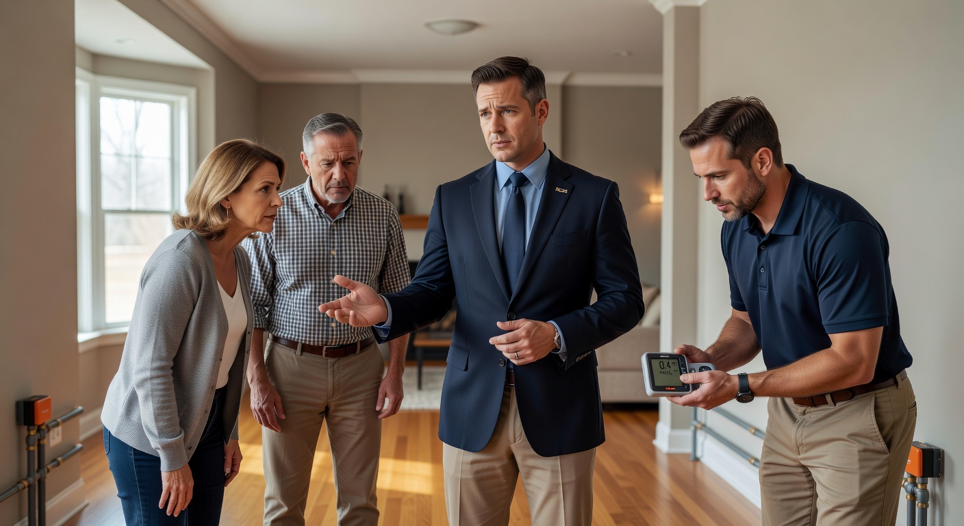 real estate agent showing home client