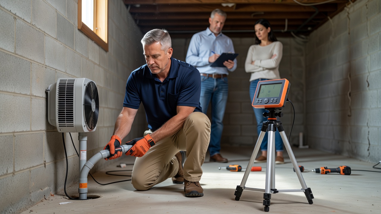 radon continuous monitor device professional installation