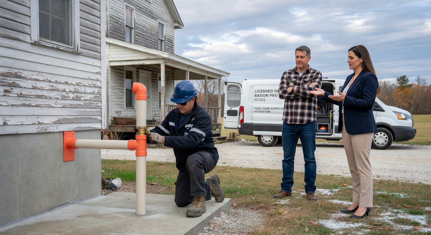 radon mitigation system installation rural Ohio home