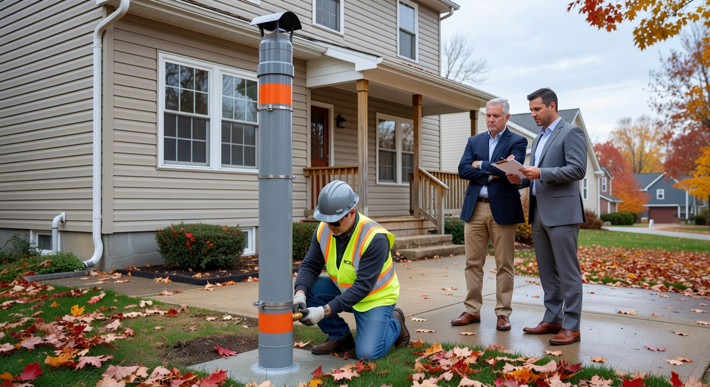 radon mitigation system exterior pipe Ohio home professional
