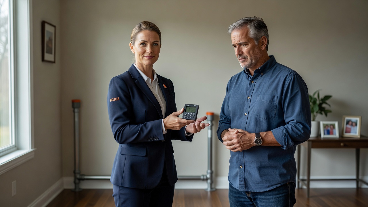 real estate agent showing home client