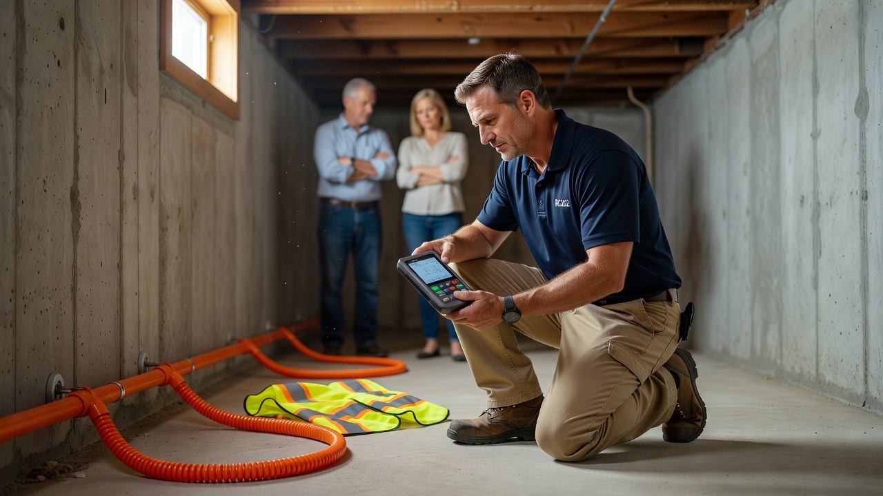 licensed radon professional inspecting Ohio home