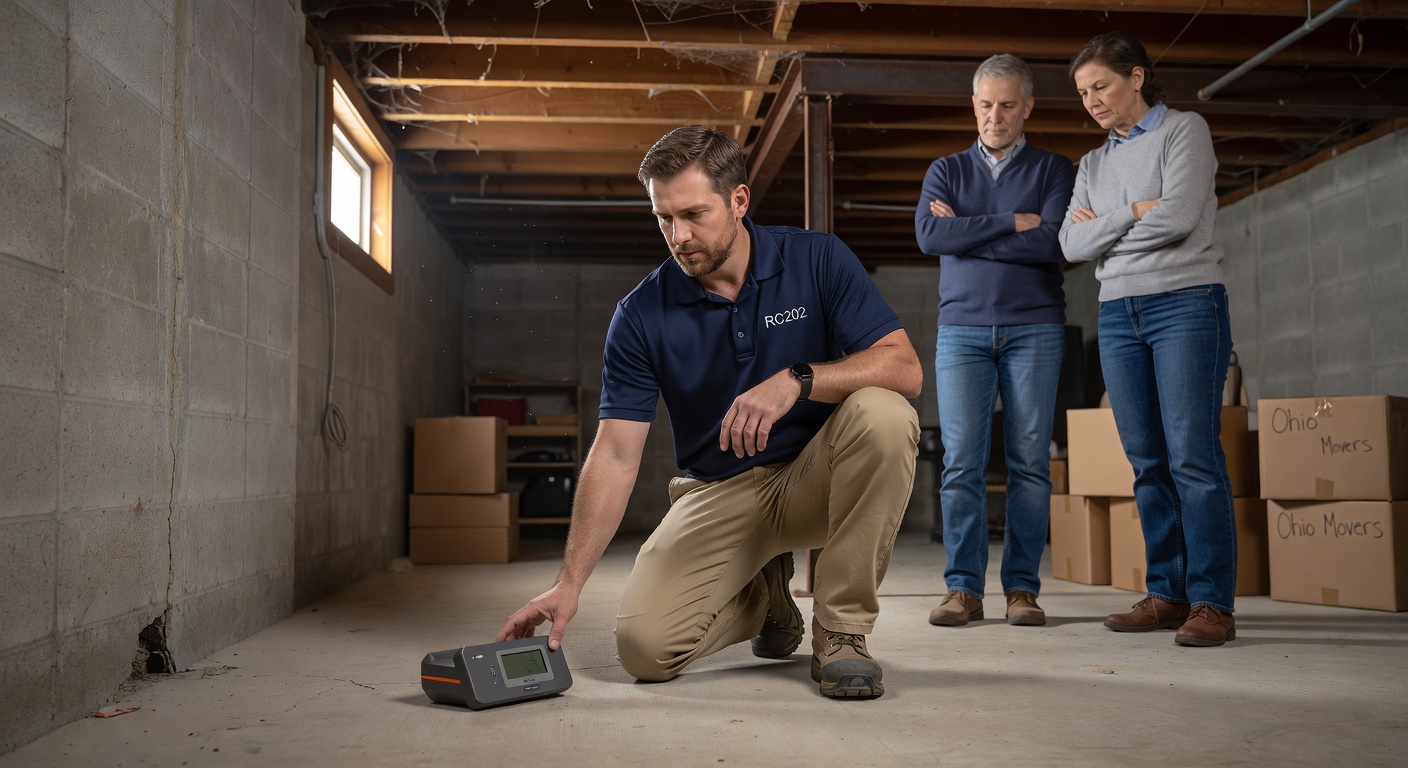 radon testing device basement Ohio home