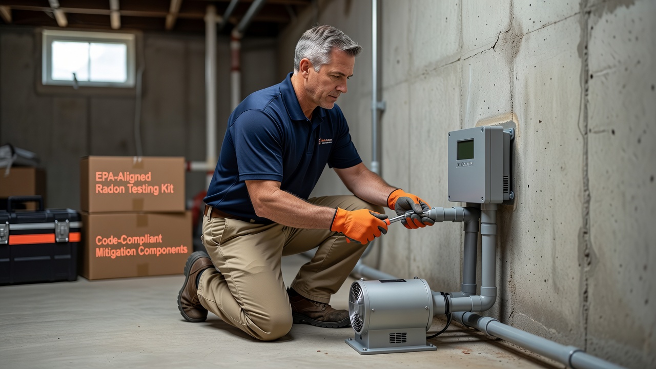 continuous radon monitor professional installation