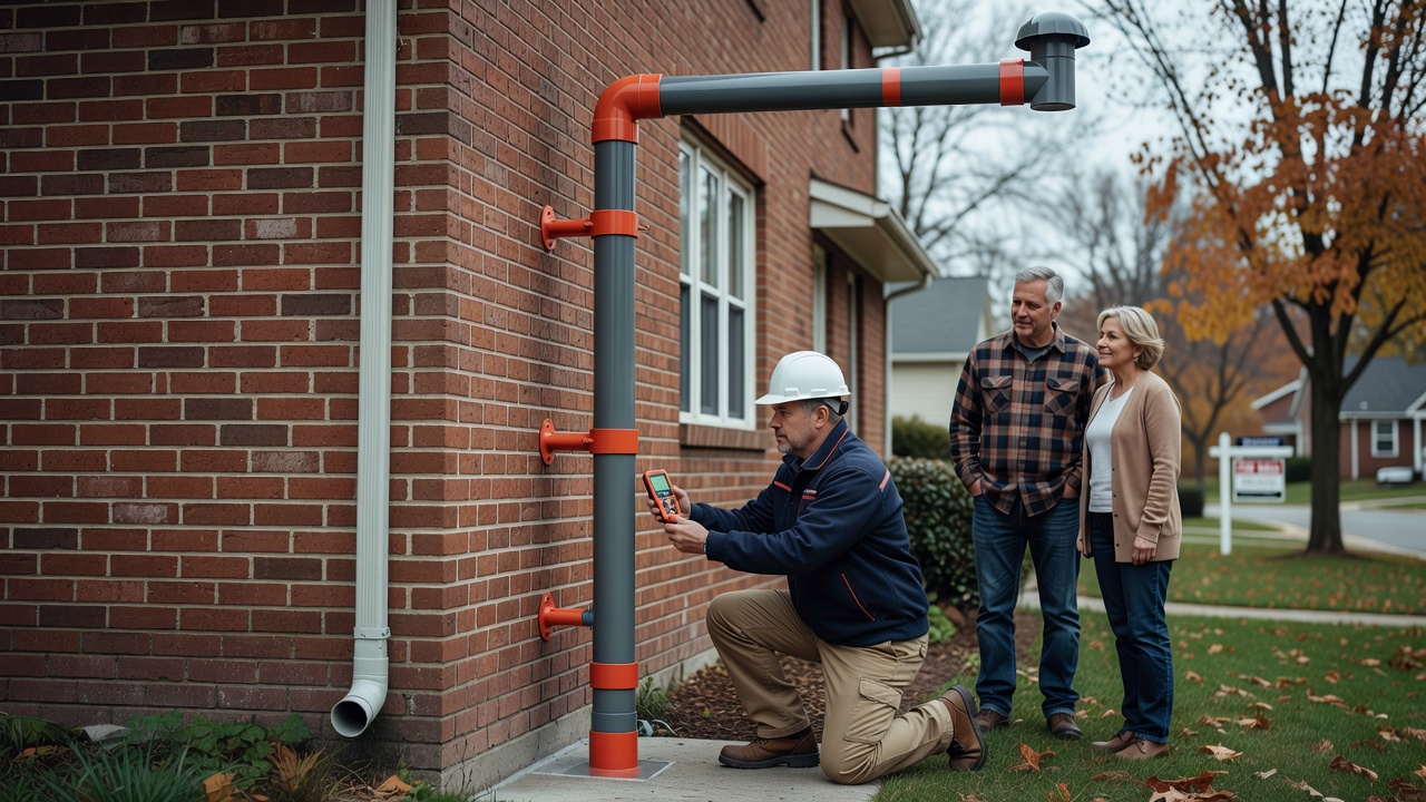 radon mitigation PVC pipe exterior Canton Ohio home
