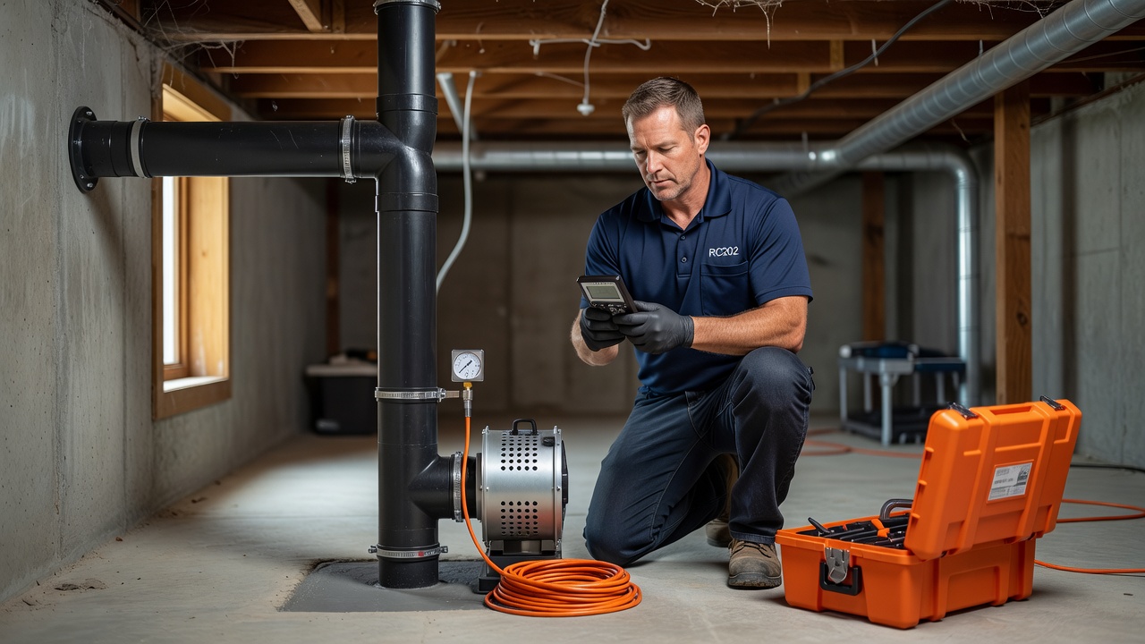 licensed radon mitigation technician Ohio home