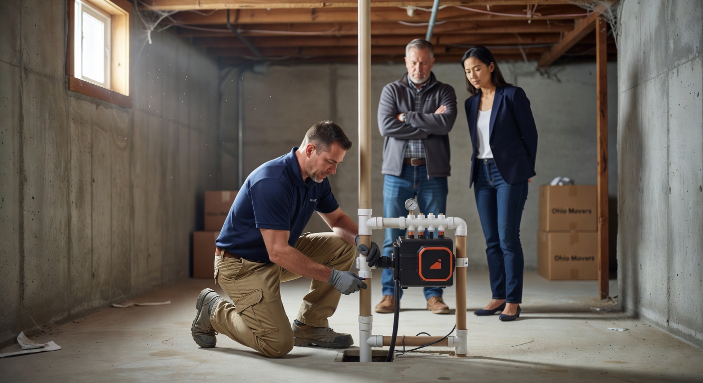 radon mitigation system installation basement Ohio home