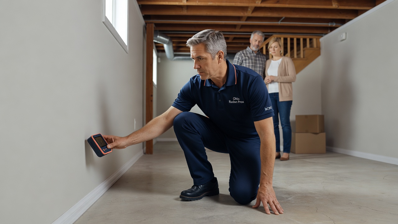 radon test kit professional measurement Ohio home