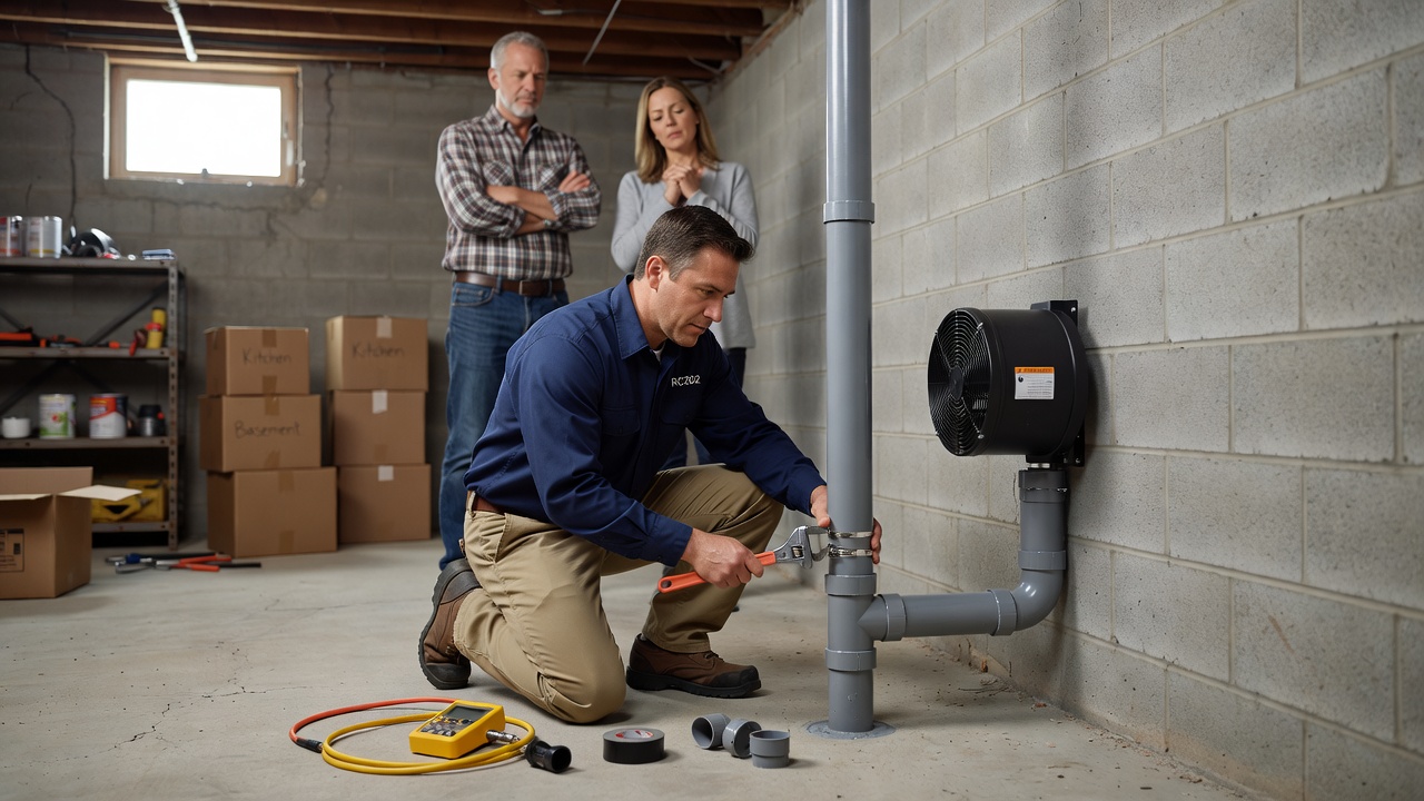 radon mitigation system installation Ohio basement