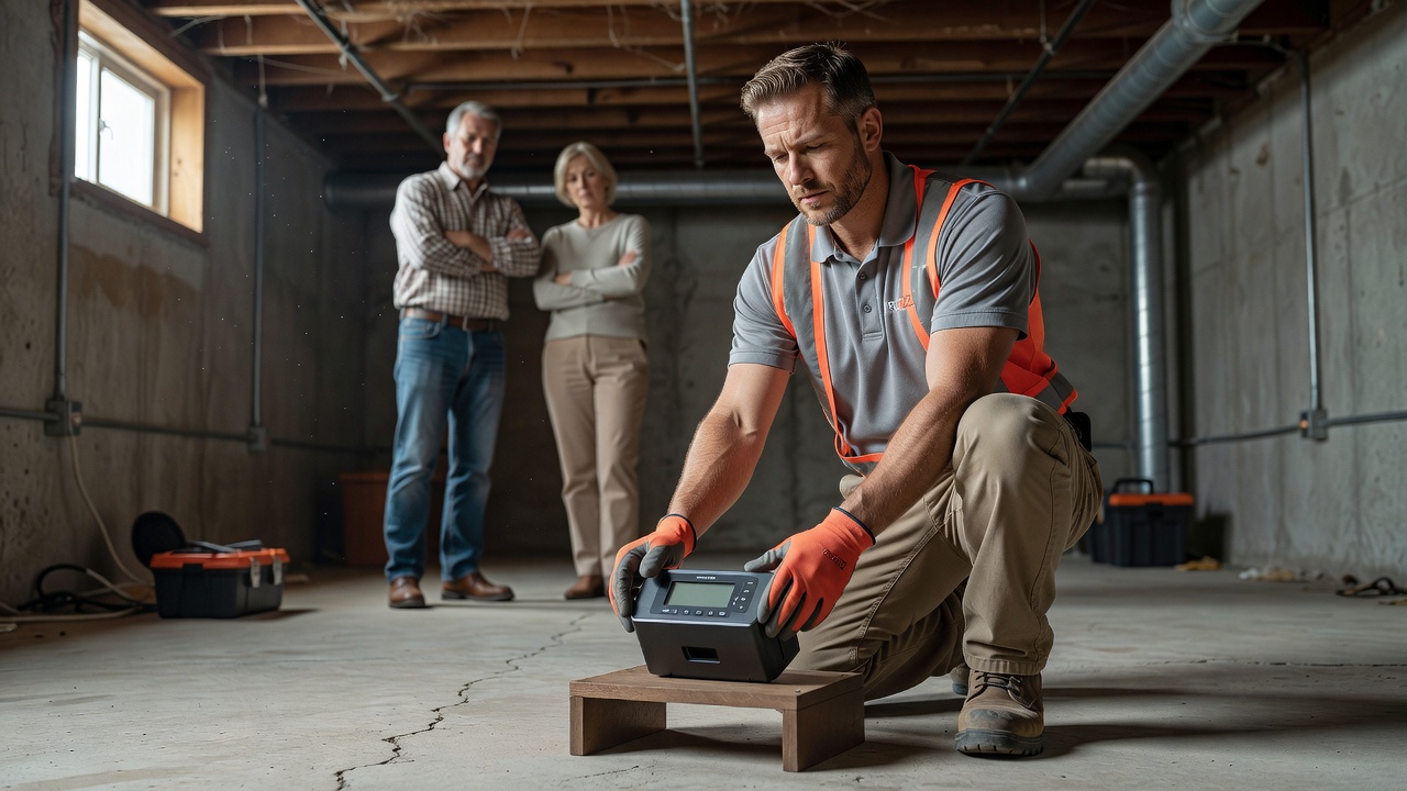 continuous radon monitor device installation