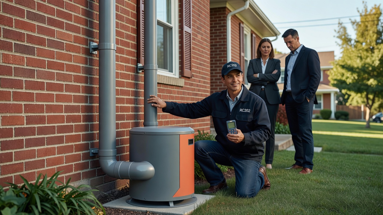 radon mitigation fan exterior pipe Cincinnati home