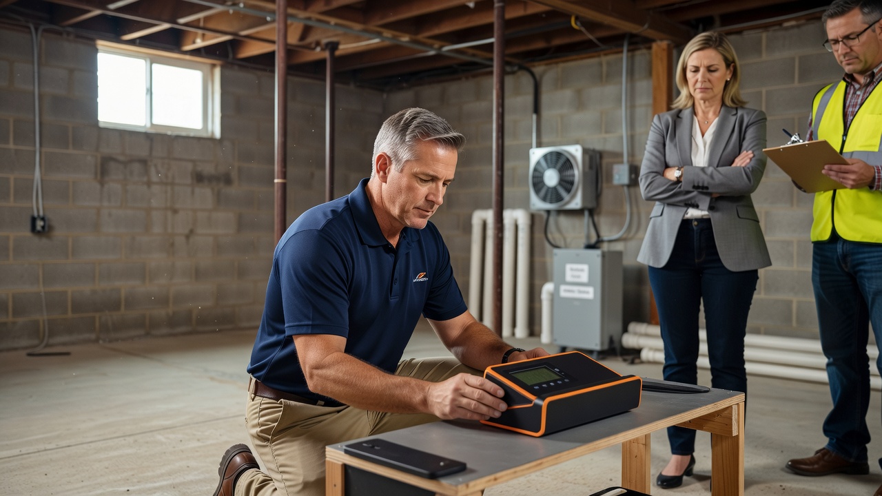continuous radon monitor basement test