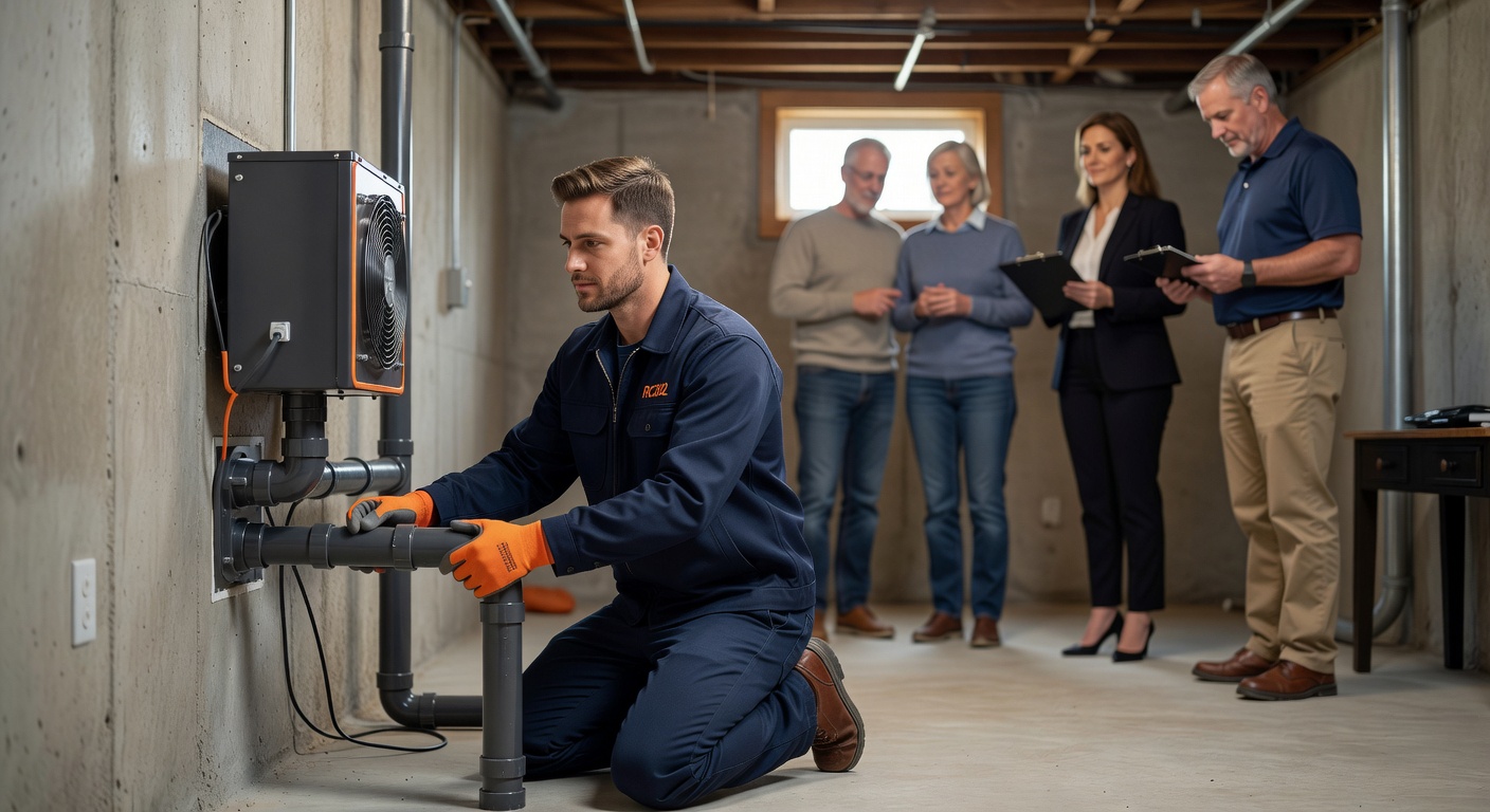 radon mitigation system installation basement Ohio home
