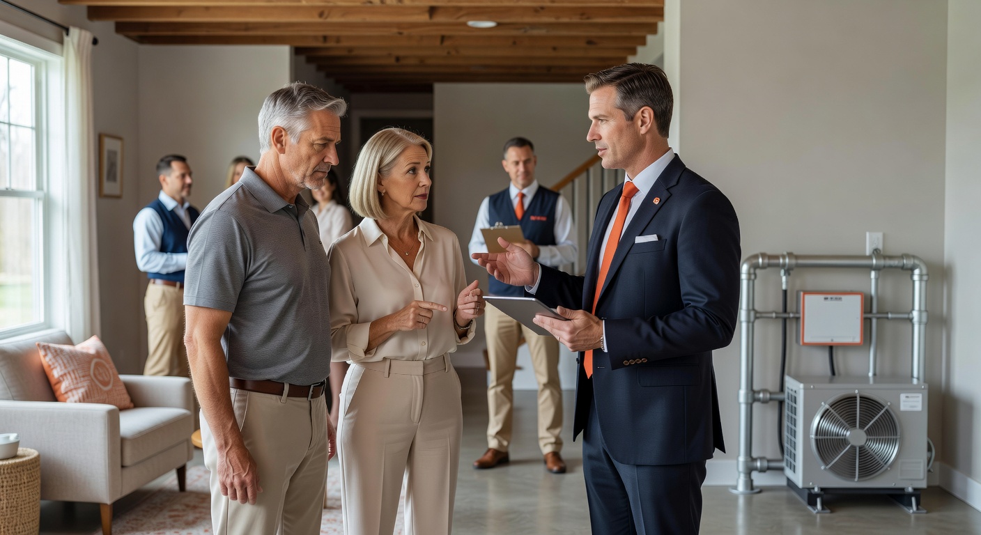 real estate agent showing home client