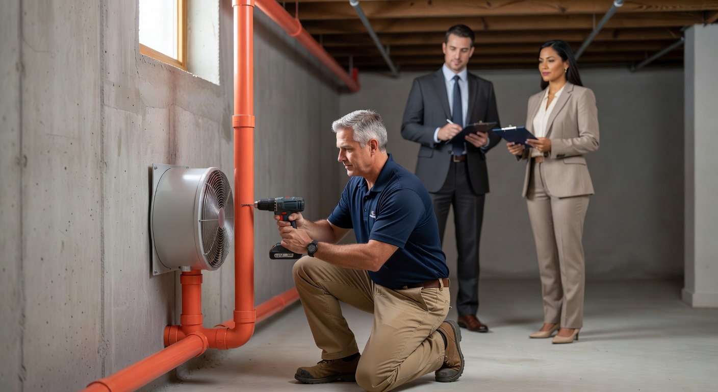 radon mitigation system installation Ohio basement