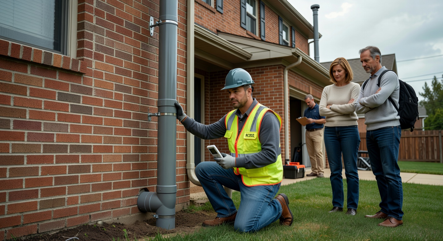 radon mitigation pipe exterior Ohio home