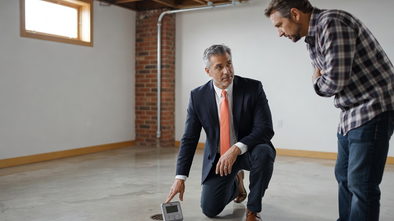 real estate agent showing home client