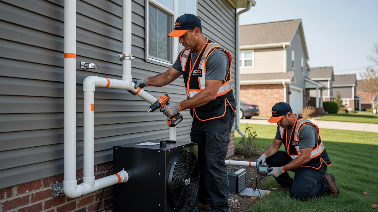 radon mitigation fan exterior pipe installation house