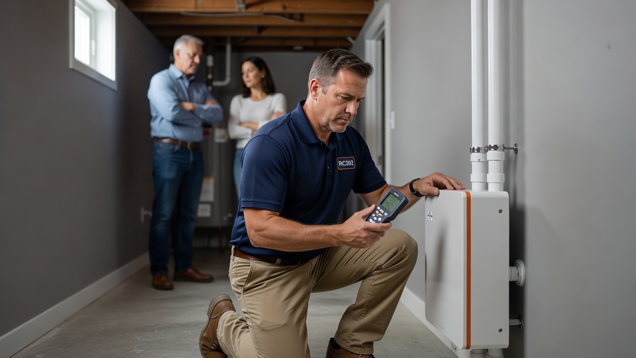 licensed radon professional inspecting home Ohio