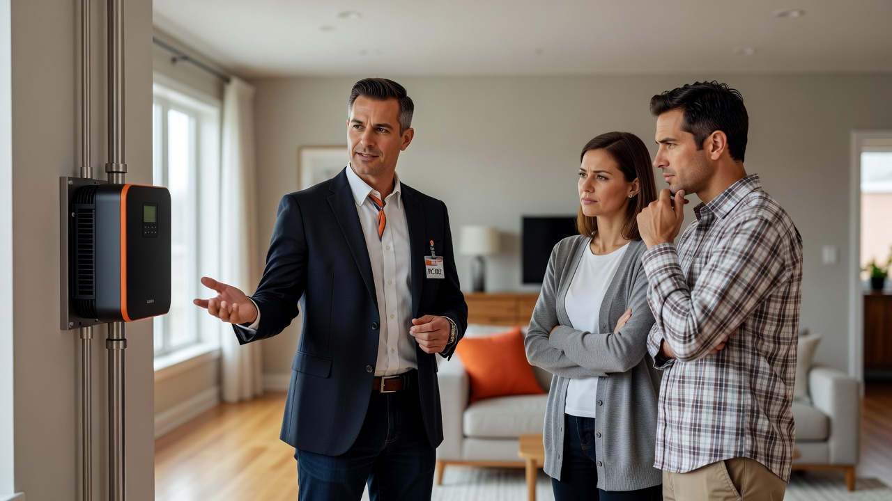 real estate agent showing home client
