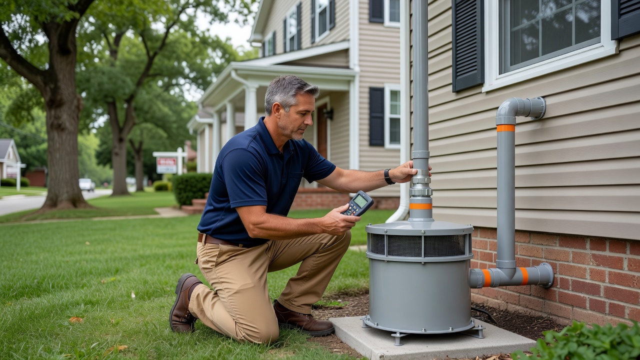 radon mitigation fan exterior installation ohio home