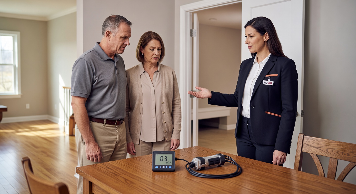 real estate agent showing home client