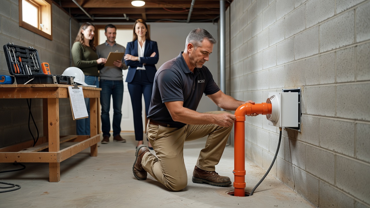 licensed radon mitigation technician Ohio home install