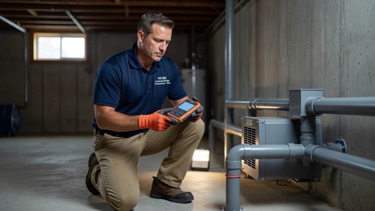 licensed radon professional technician Ohio home