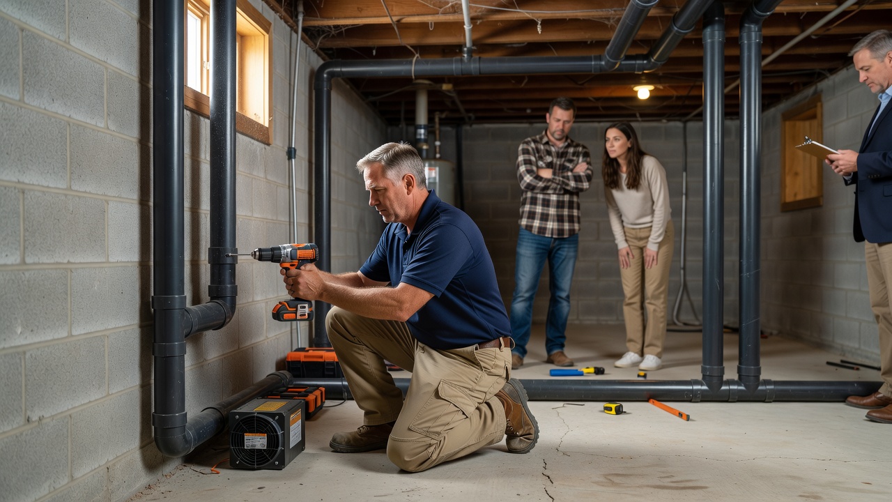 radon mitigation system installation basement Ohio home