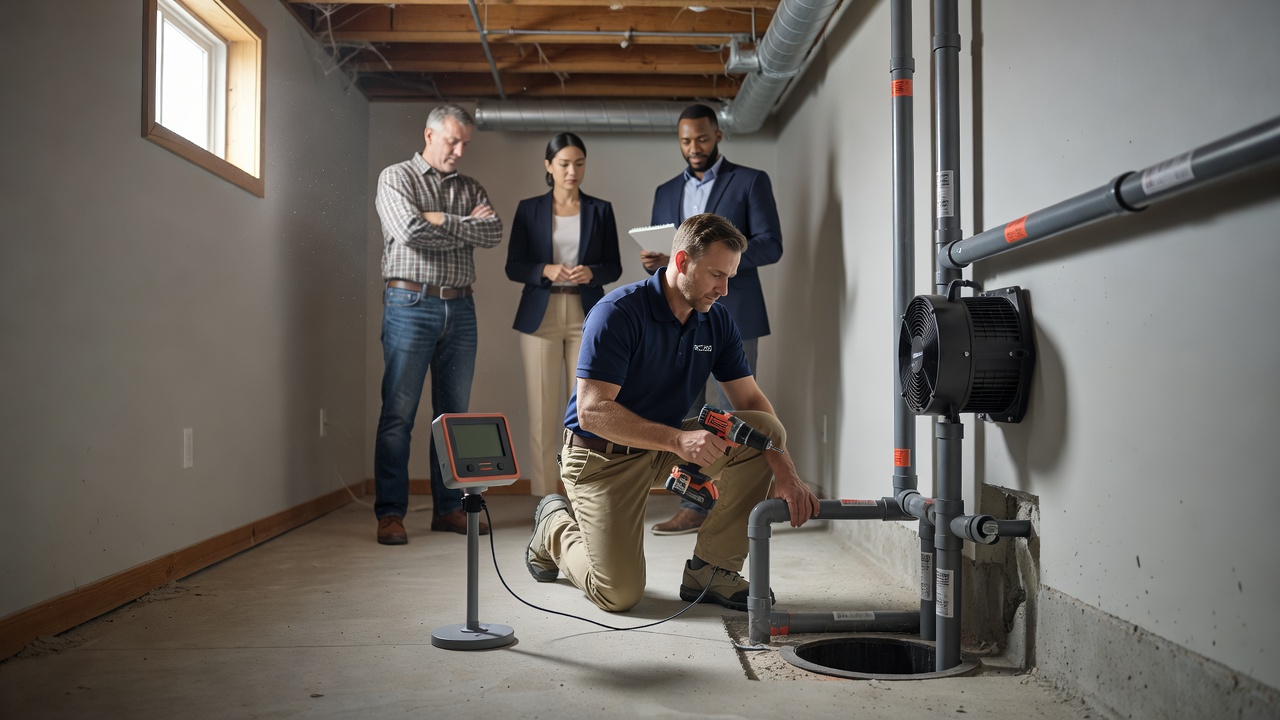 continuous radon monitor professional installation