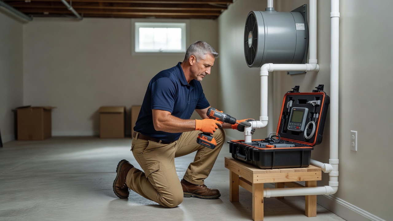 radon mitigation system installation basement Ohio