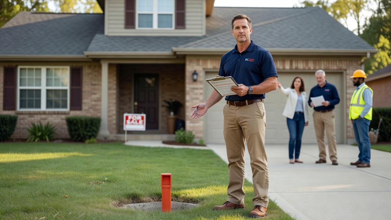 licensed radon professional with clipboard outside Ohio home