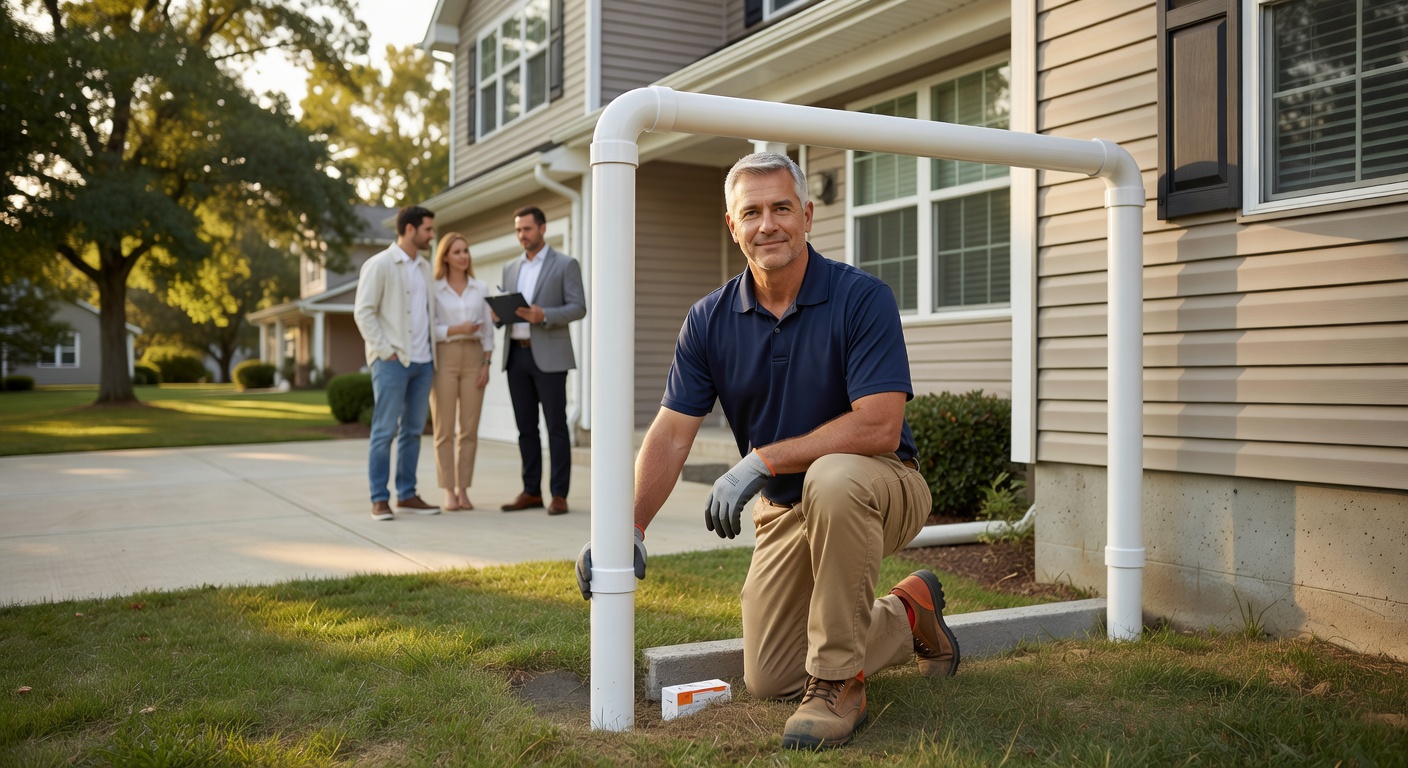 radon mitigation pipe exterior home Celina Ohio
