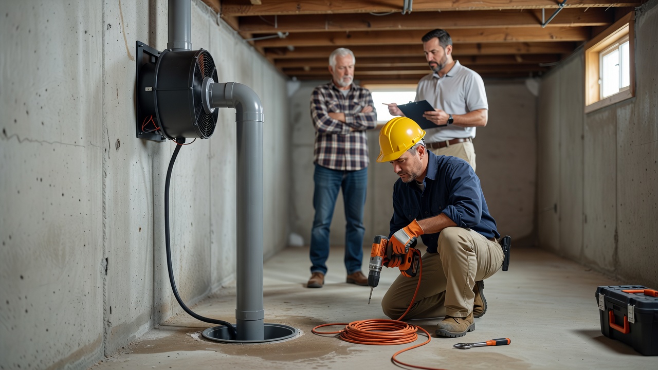 radon mitigation system basement Ohio home