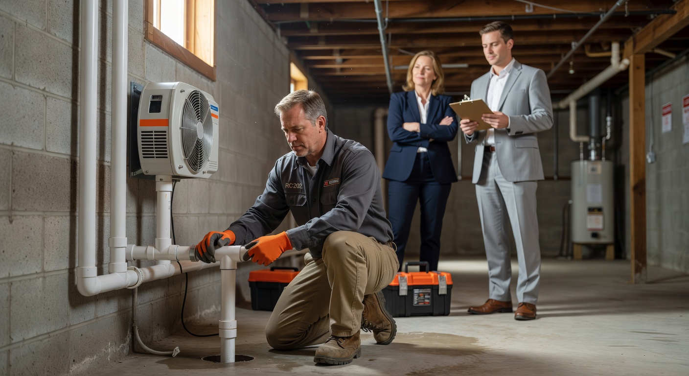 radon mitigation system installation residential basement Ohio
