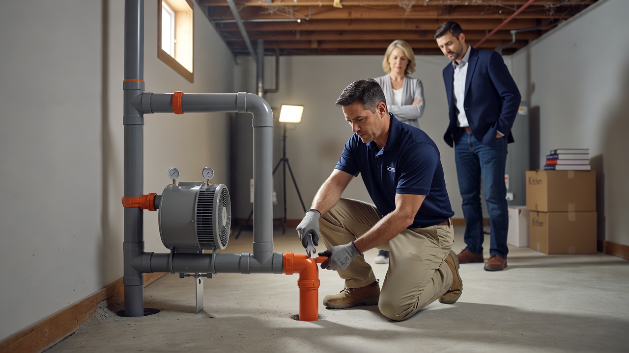 radon mitigation system installation Ohio home