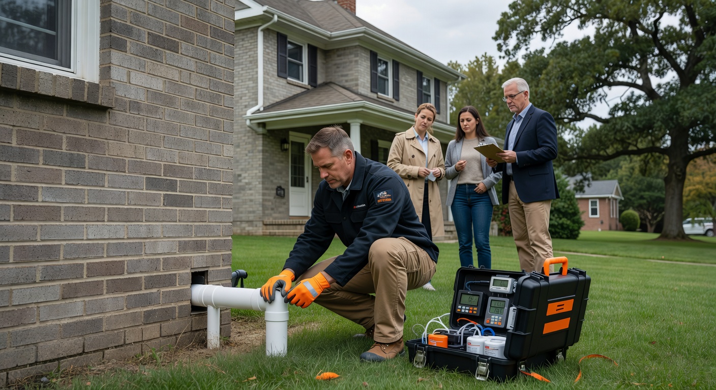 professional radon mitigation contractor Ohio home exterior
