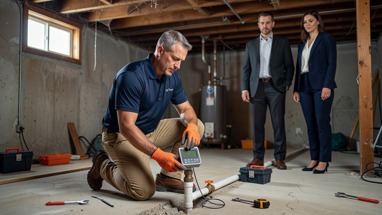 radon testing device basement Ohio home inspection
