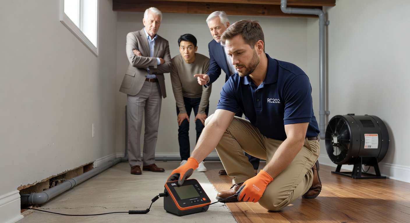 professional radon testing device home inspection