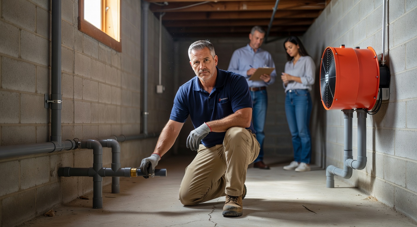 radon mitigation technician Alliance Ohio home