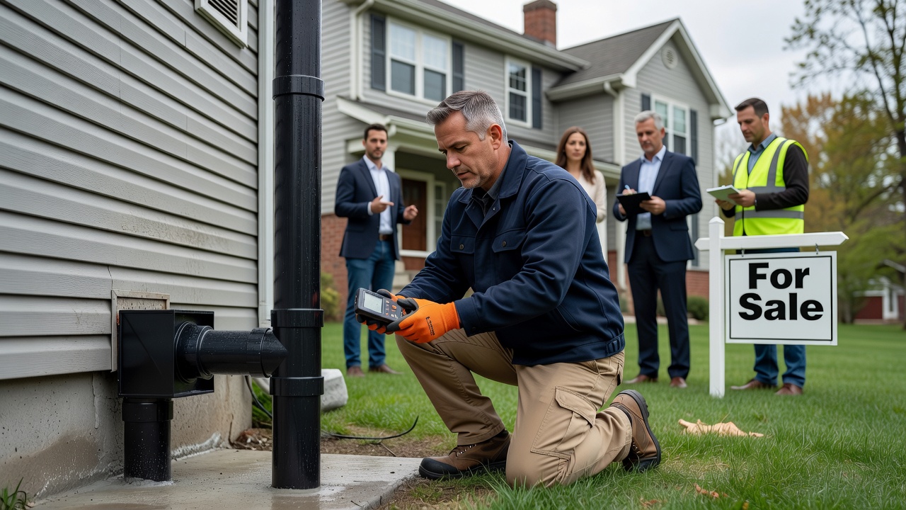 radon mitigation pipe exterior residential house Ohio