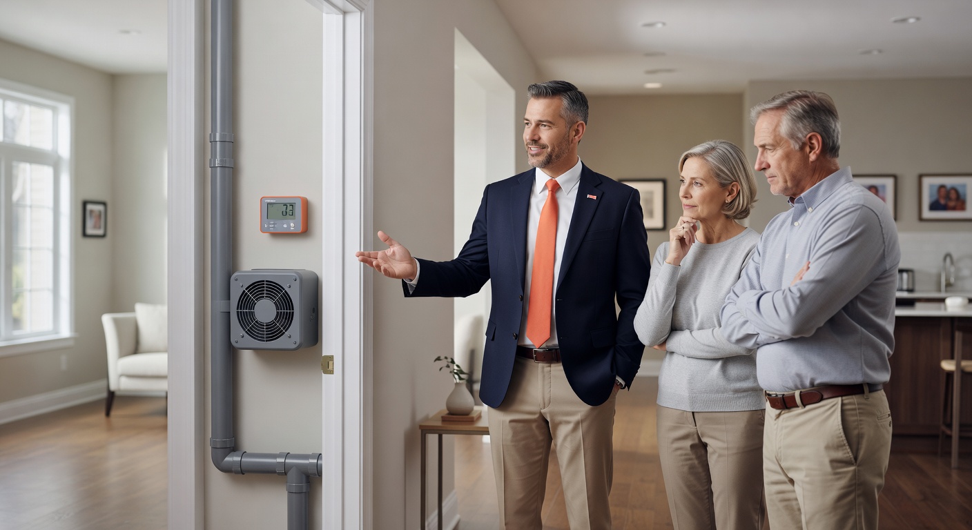 real estate agent showing home client