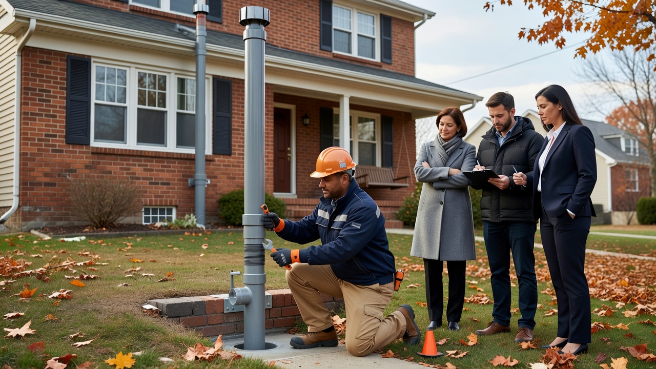 radon mitigation pipe exterior installation residential