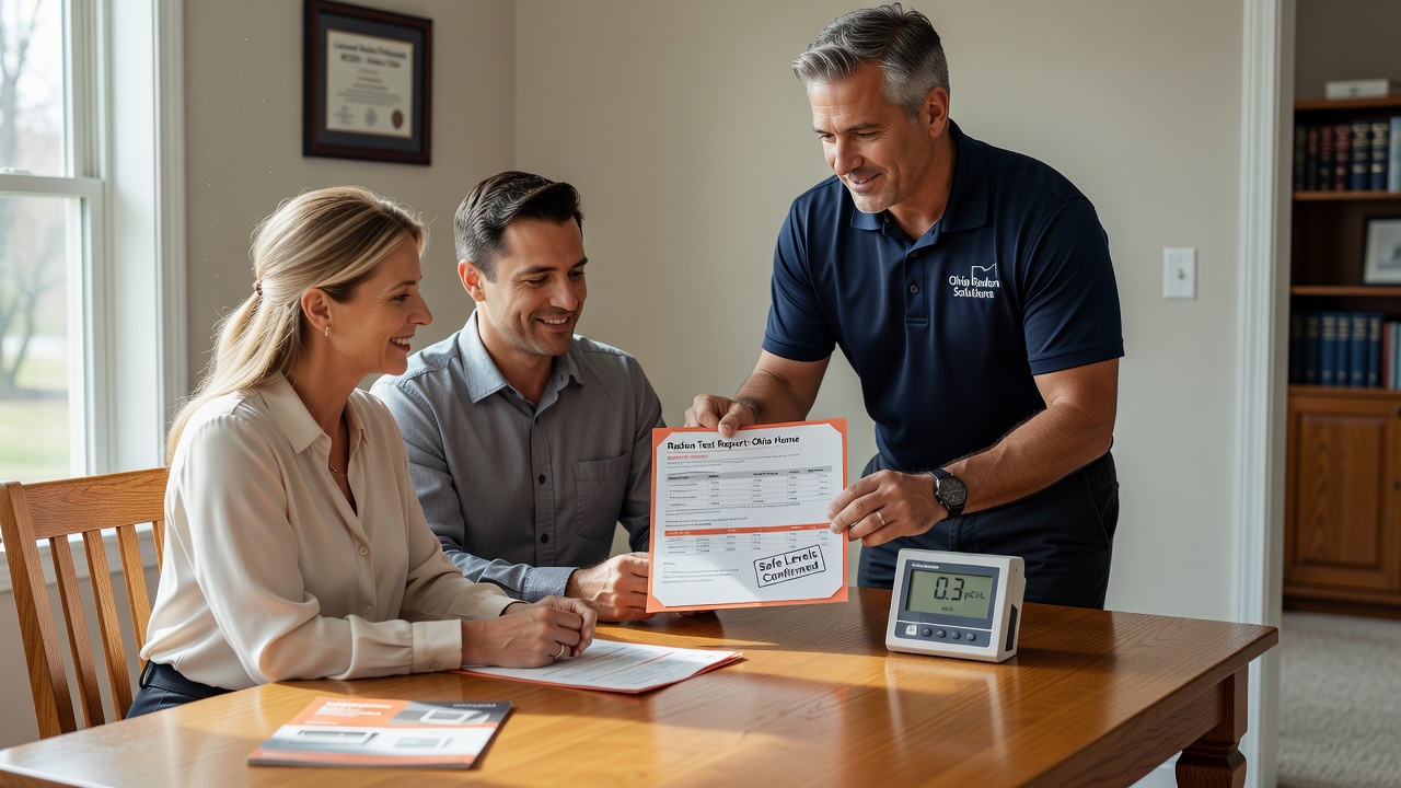 real estate closing radon test report Ohio home