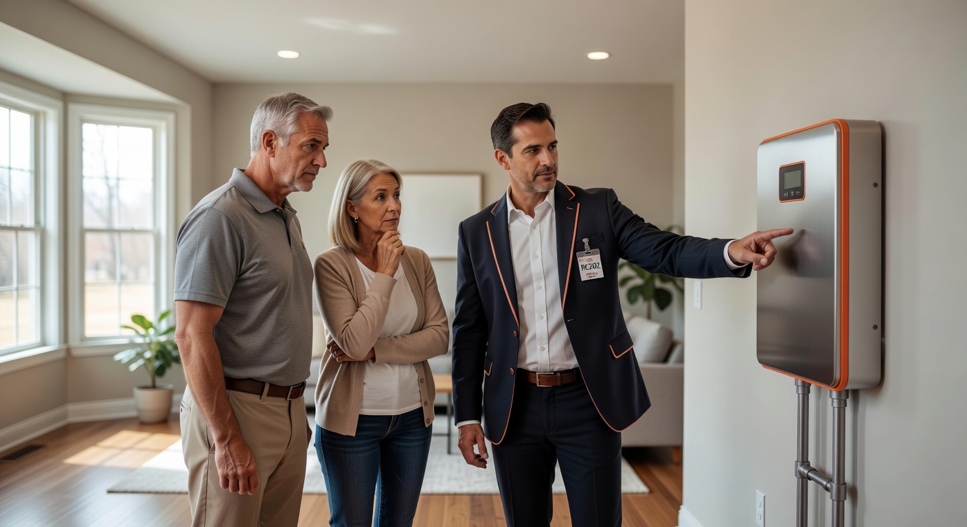 real estate agent showing home client