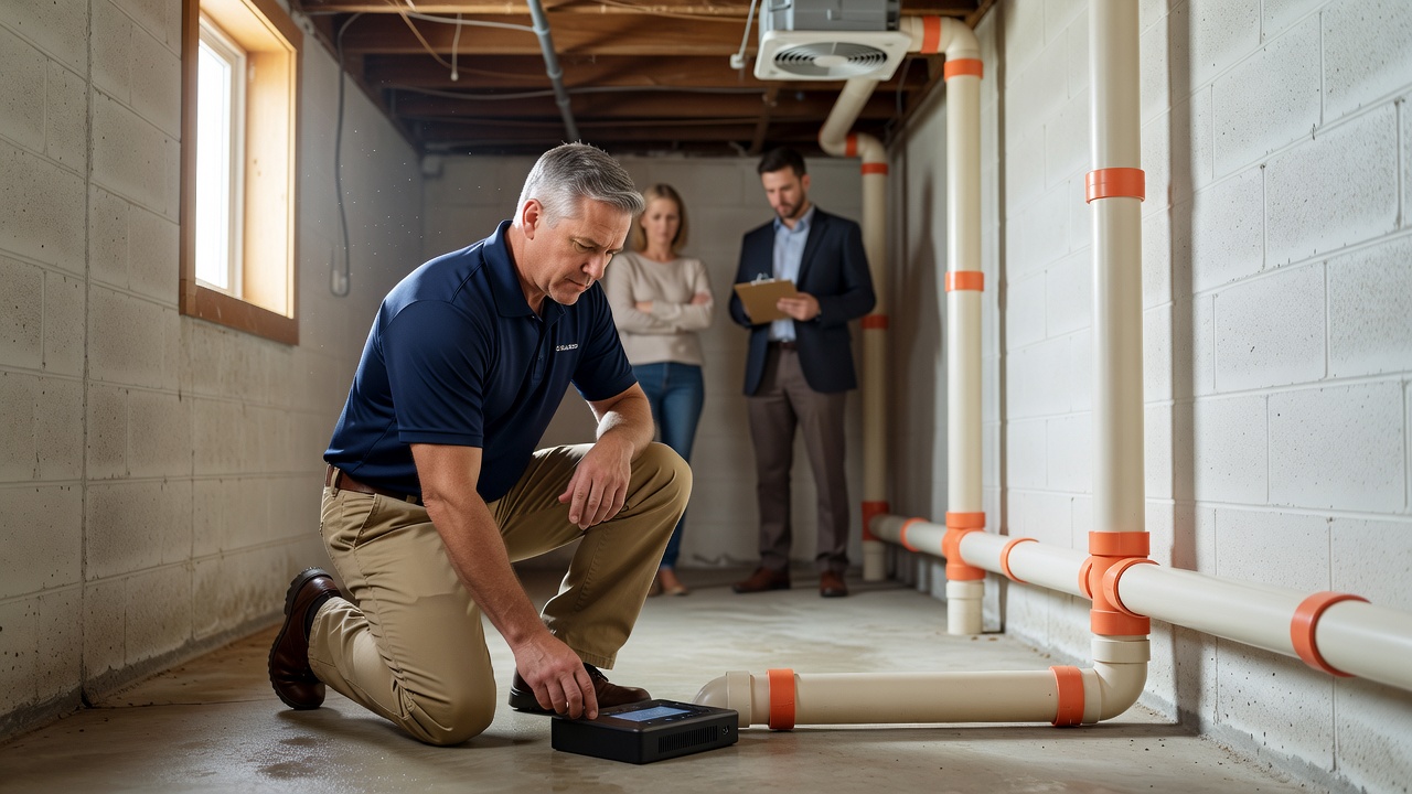 continuous radon monitor device basement Ohio
